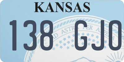 KS license plate 138GJO