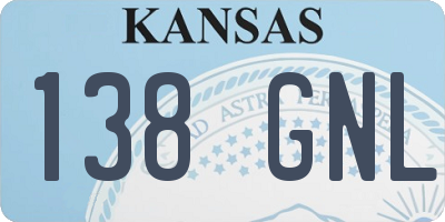 KS license plate 138GNL