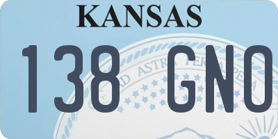 KS license plate 138GNO