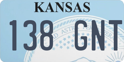 KS license plate 138GNT