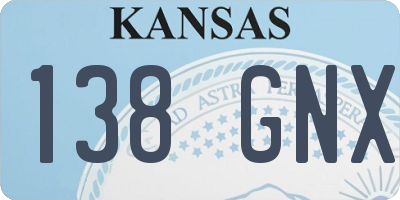KS license plate 138GNX