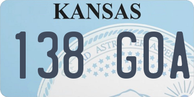 KS license plate 138GOA