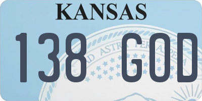 KS license plate 138GOD