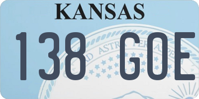 KS license plate 138GOE