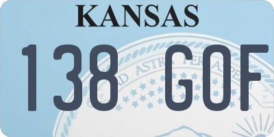 KS license plate 138GOF