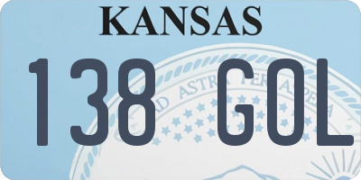 KS license plate 138GOL