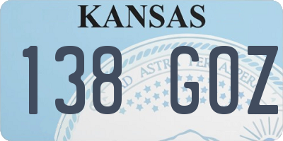 KS license plate 138GOZ