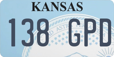 KS license plate 138GPD