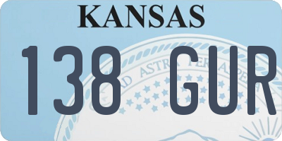 KS license plate 138GUR