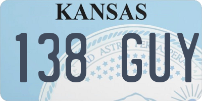 KS license plate 138GUY