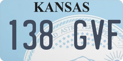KS license plate 138GVF