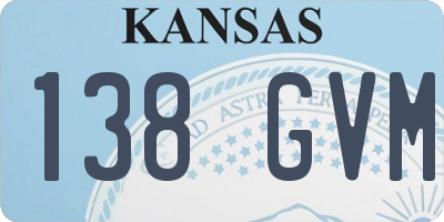 KS license plate 138GVM