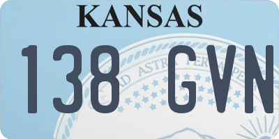 KS license plate 138GVN