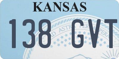 KS license plate 138GVT