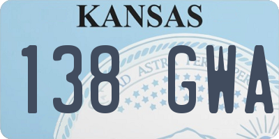 KS license plate 138GWA
