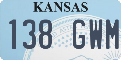 KS license plate 138GWM