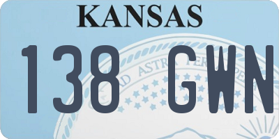 KS license plate 138GWN