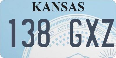 KS license plate 138GXZ