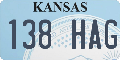 KS license plate 138HAG