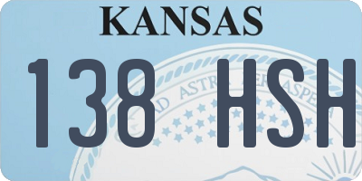 KS license plate 138HSH