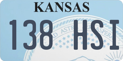 KS license plate 138HSI