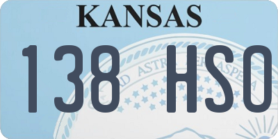 KS license plate 138HSO