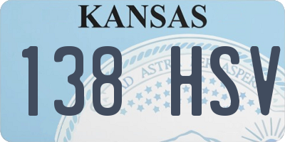 KS license plate 138HSV