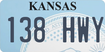 KS license plate 138HWY