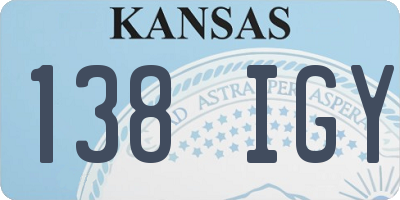 KS license plate 138IGY