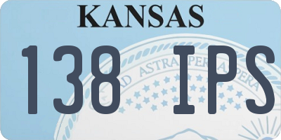 KS license plate 138IPS