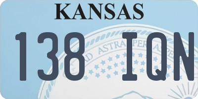 KS license plate 138IQN