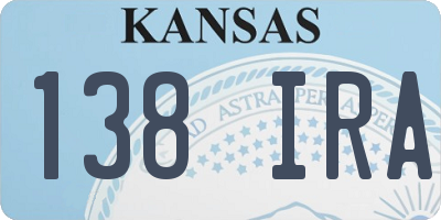 KS license plate 138IRA