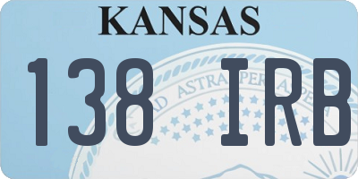 KS license plate 138IRB