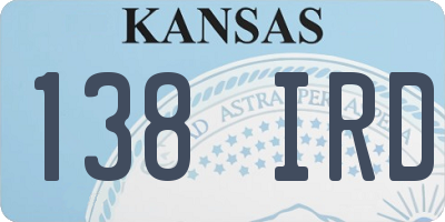 KS license plate 138IRD