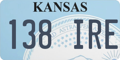 KS license plate 138IRE