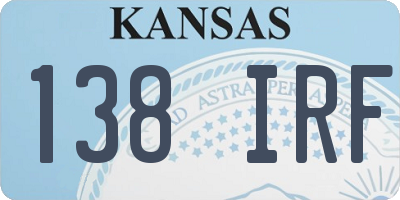 KS license plate 138IRF