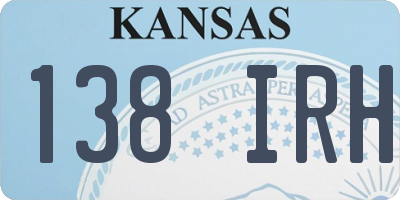 KS license plate 138IRH