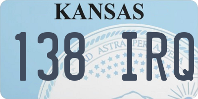 KS license plate 138IRQ