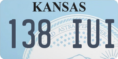 KS license plate 138IUI