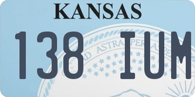 KS license plate 138IUM