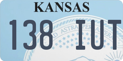 KS license plate 138IUT