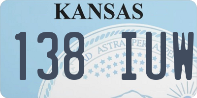 KS license plate 138IUW