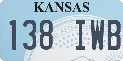 KS license plate 138IWB