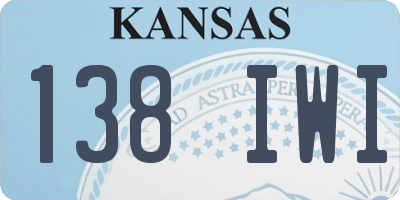 KS license plate 138IWI