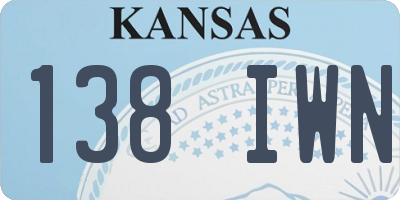 KS license plate 138IWN