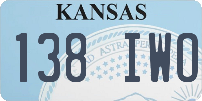 KS license plate 138IWO