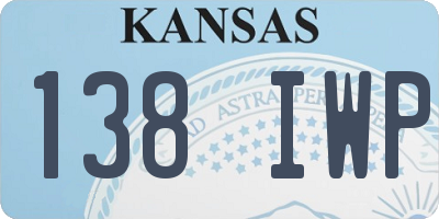 KS license plate 138IWP
