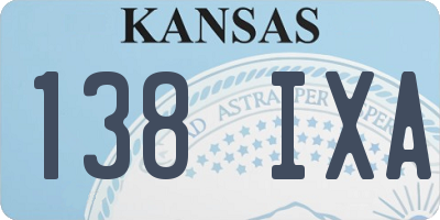 KS license plate 138IXA