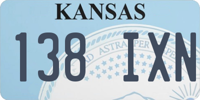 KS license plate 138IXN