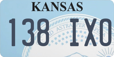 KS license plate 138IXO